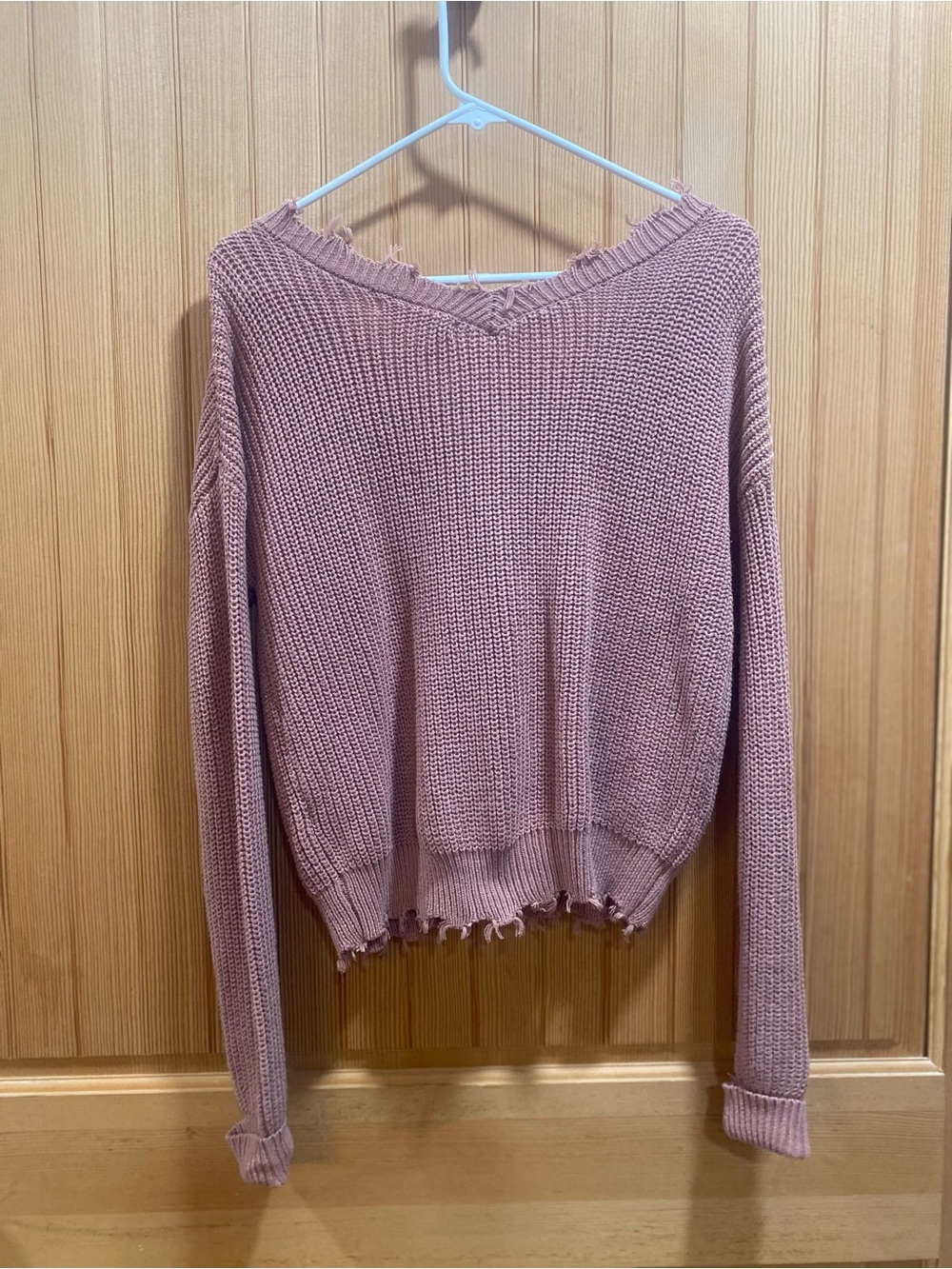 moon & madison Pink Distressed Knit Button Cardigan - Picture 4 of 6